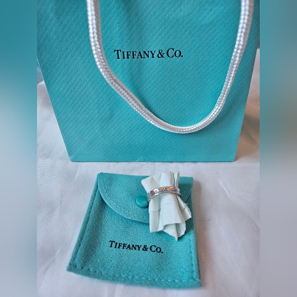 Tiffany & Co. Silver Ring with White Accents